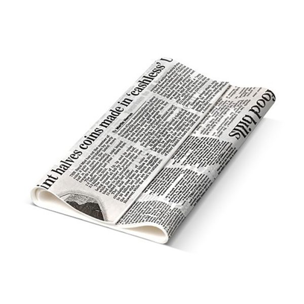 Newspaper Print Greaseproof 190x300mm